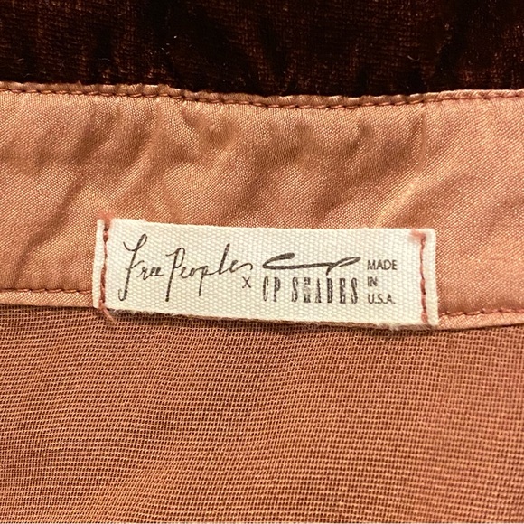 CP SHADES FREE PEOPLE burgundy red velvet v-neck long sleeve tunic shirt dress - Picture 11 of 12